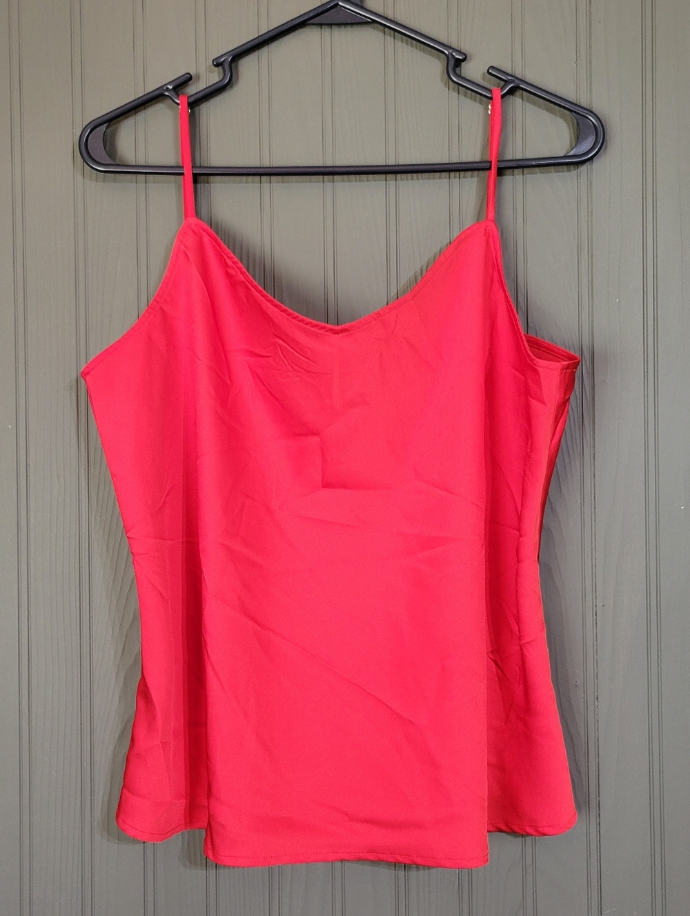 J. Crew Camisole Tank Top Silky Adjustable Spaghetti Straps Red Women's Large